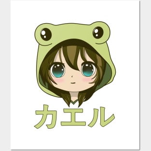 Kawaii Frog Girl Anime Posters and Art